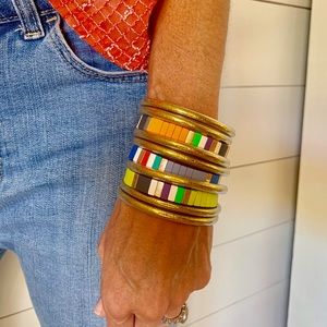 All weather bracelets – – set of 7 gold